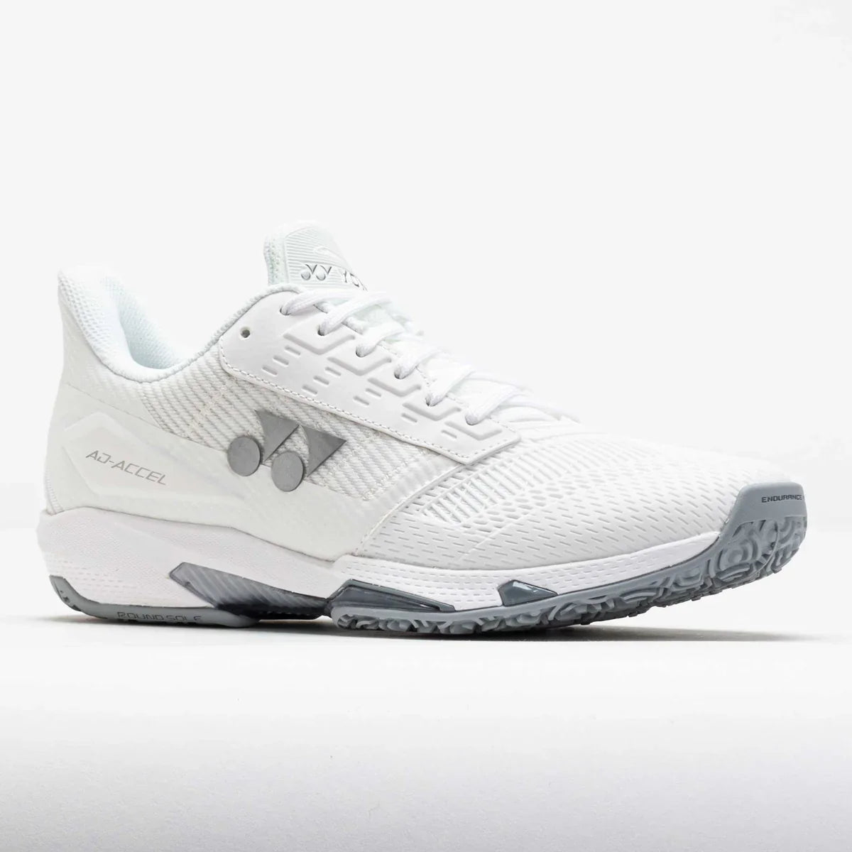 Yonex Power Cushion AD Accel ladies tennis shoe showing breathable mesh upper and durable rubber outsole.