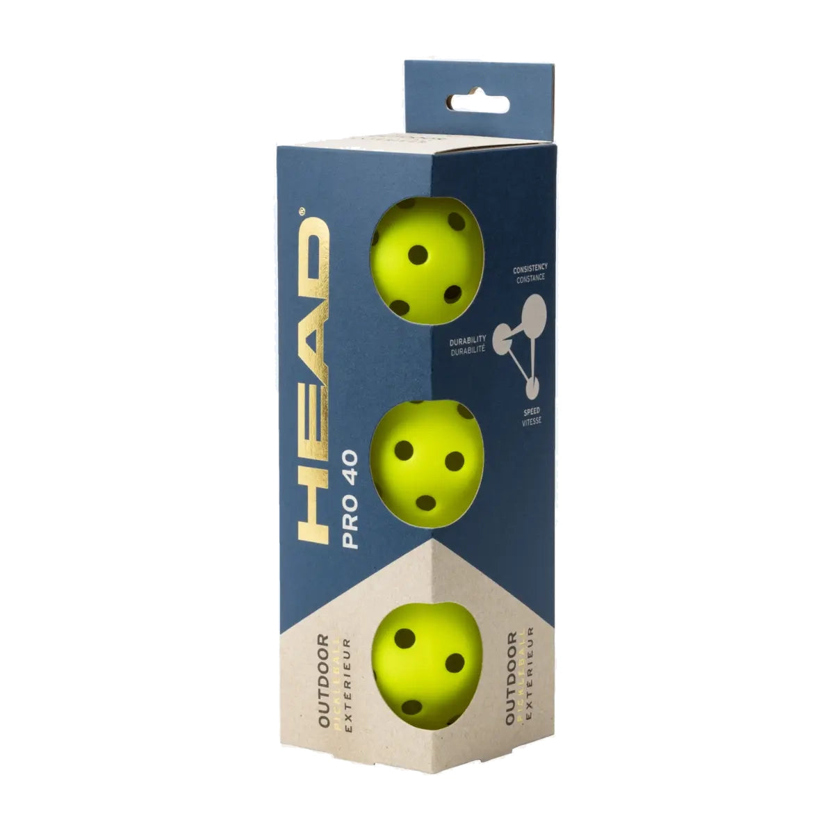 HEAD Pro 40 Outdoor ball 3pcs Pickleballs