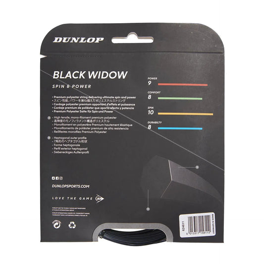 Dunlop black Widow 17 Tennis String Set - Black Dunlop