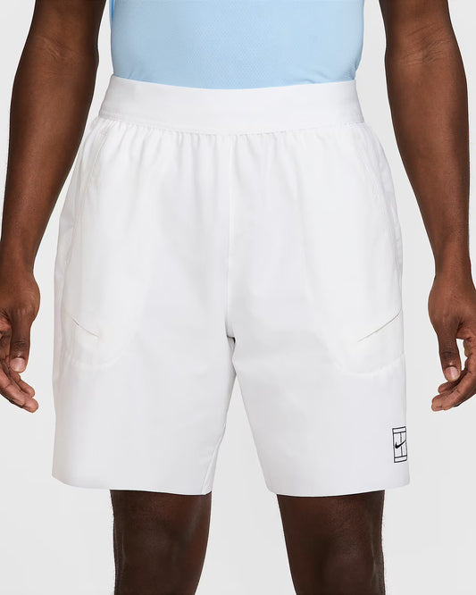 Short de tennis NikeCourt Advantage Dri-FIT 20 cm pour homme, Améthyste poussiéreuse/Blanc