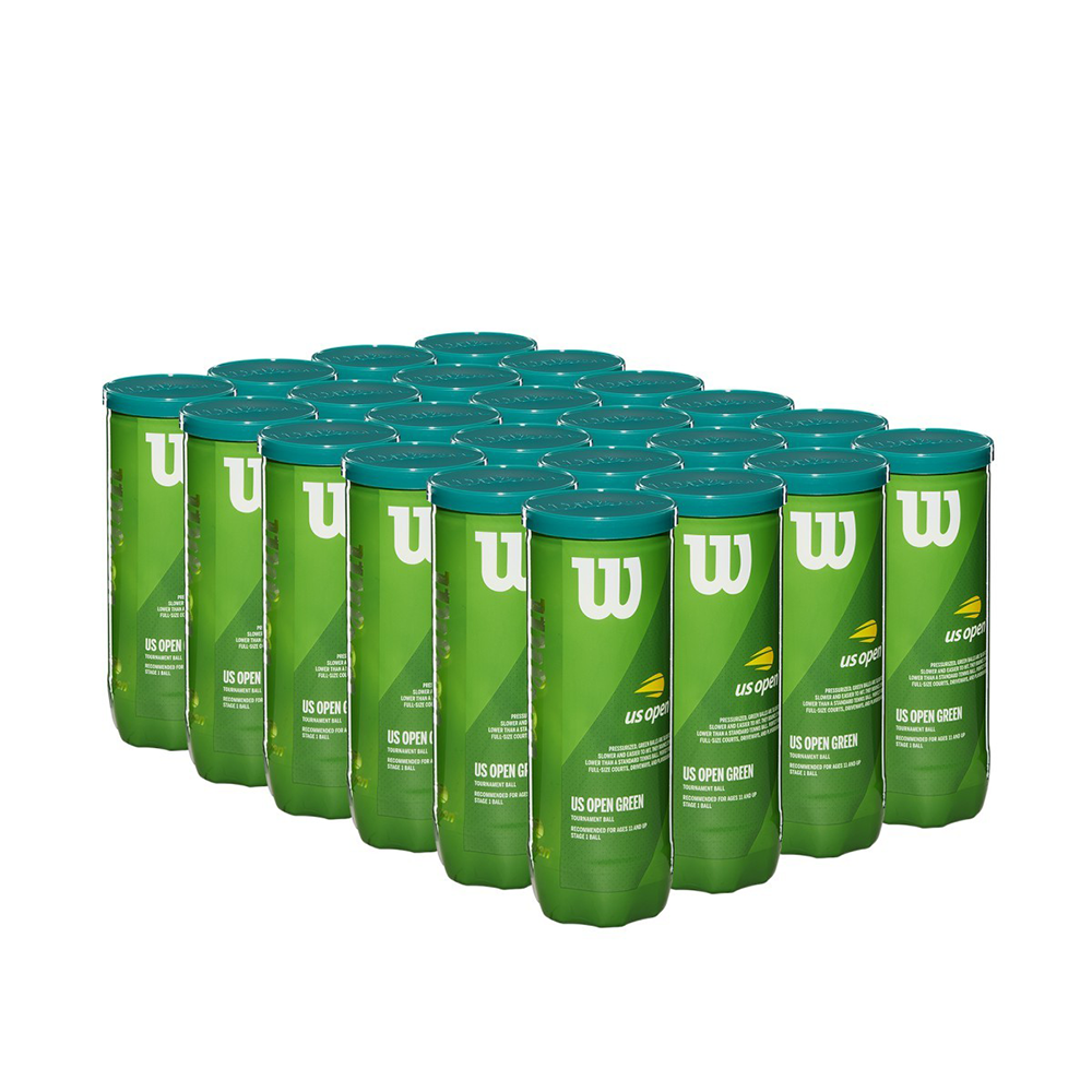 Wilson US Open Green Tournament 24 Cans - 72 Tennis Balls