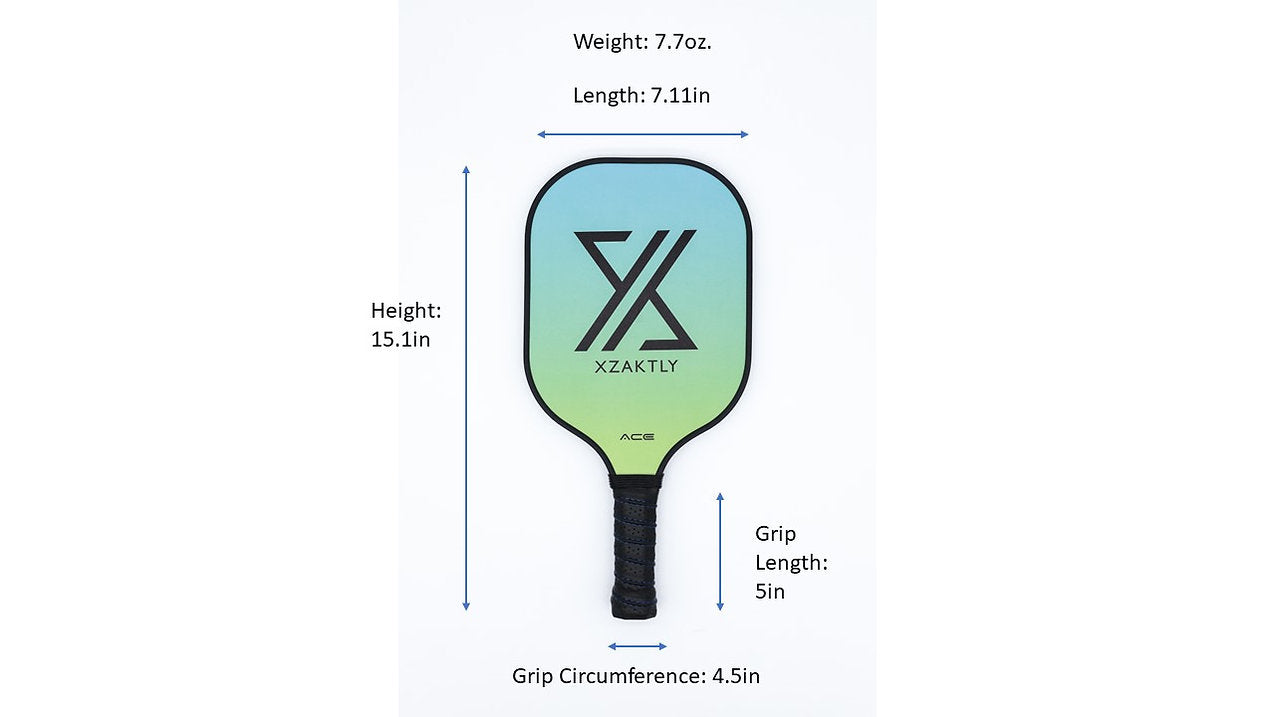 Pickleball Carbon Fiber Paddle - XZAKTLY -ACE with Grit (10mm)