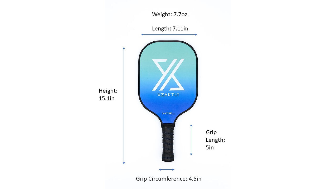 Pickleball Carbon Fiber Paddle - XZAKTLY - XCEL with Grit (10mm)
