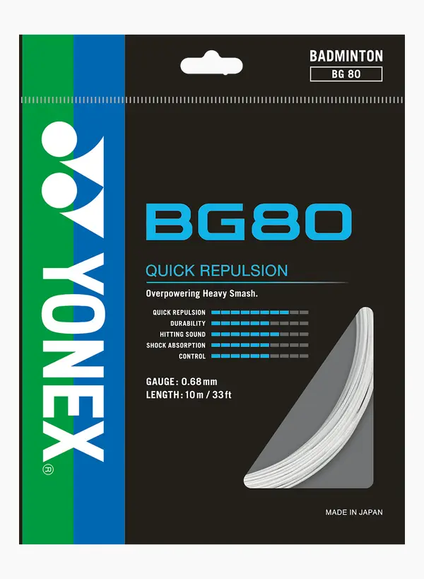 Yonex BG80 10m White badminton string Yonex