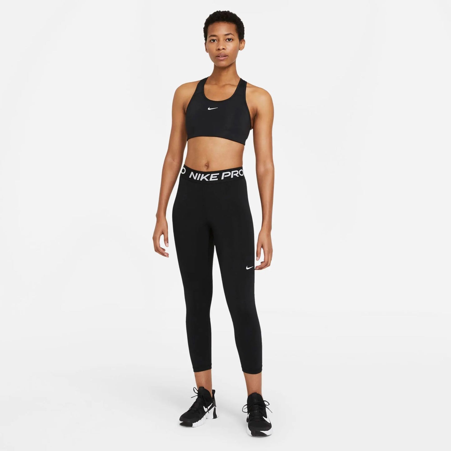Nike Pro Women's Mid-Rise Crop Mesh Panel Leggings Nike