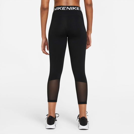 Legging court taille mi-haute Nike Pro pour femme avec empiècements en mesh