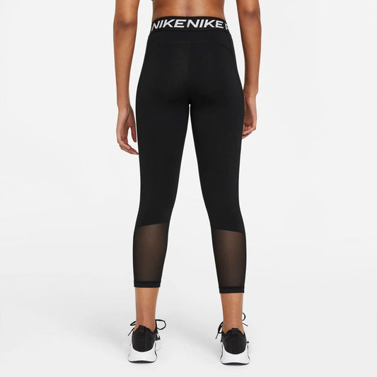 Nike Pro Women's Mid-Rise Crop Mesh Panel Leggings Nike