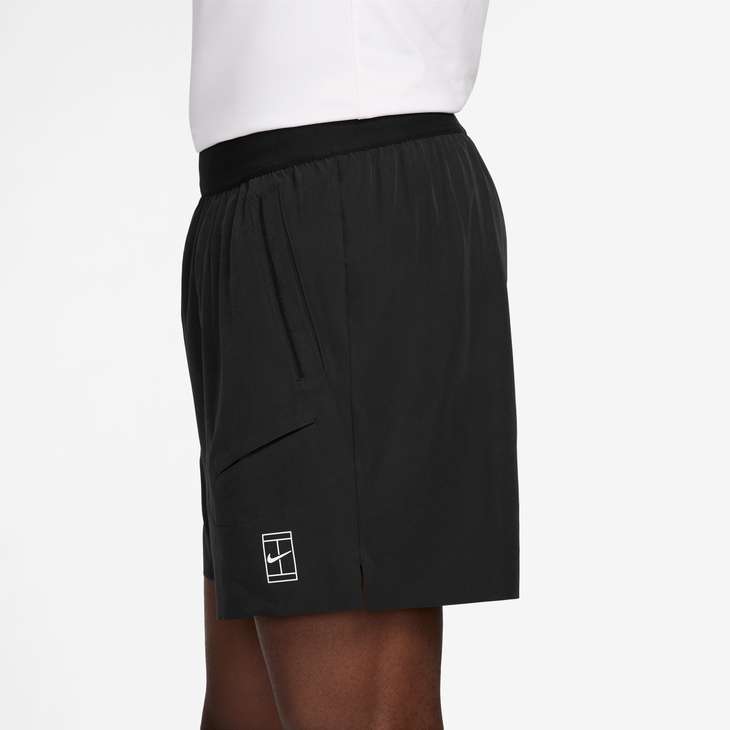 Short de tennis NikeCourt Advantage Dri-FIT 15 cm pour homme, noir/blanc