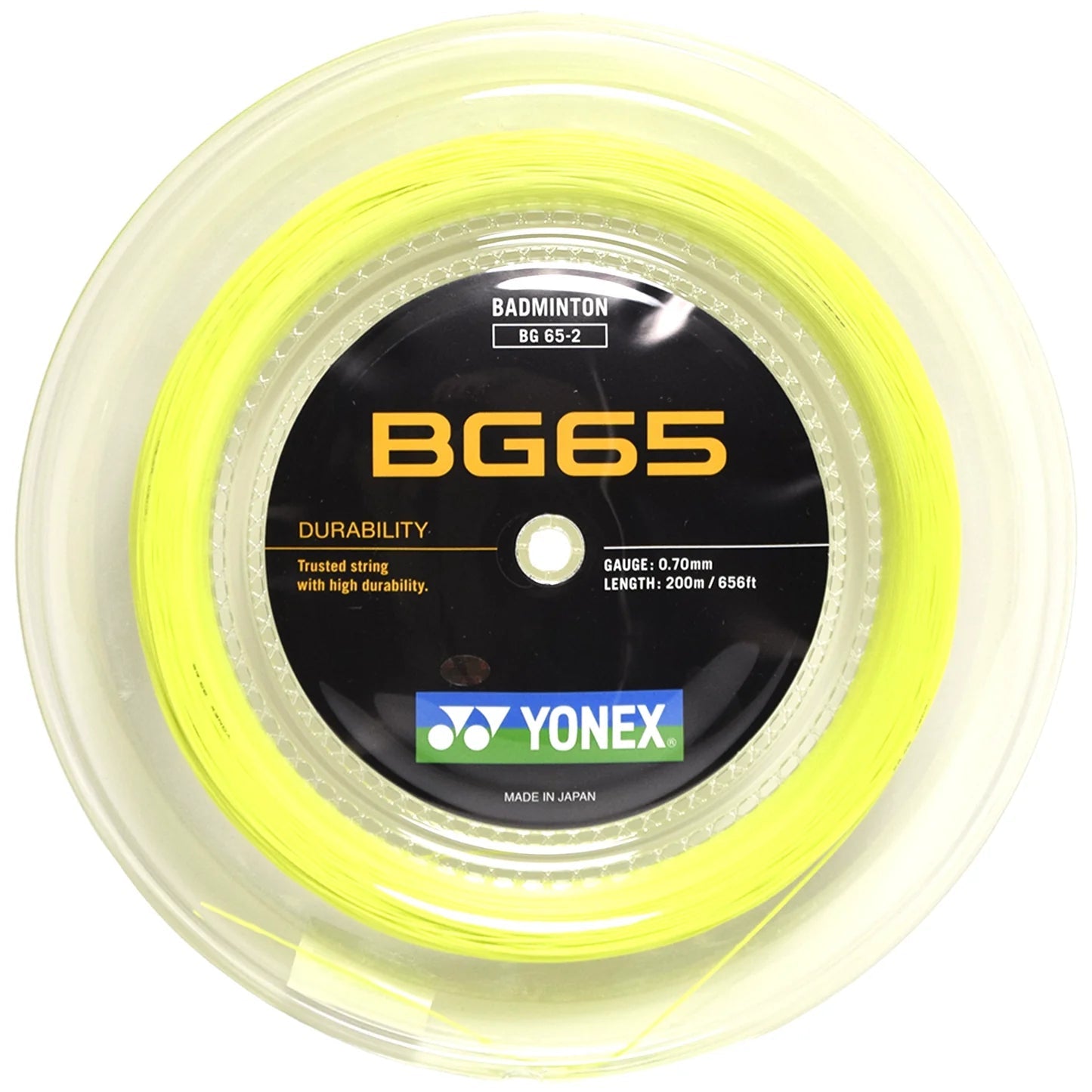 Yonex BG 65 Badminton String 200m Reel (Yellow) Yonex