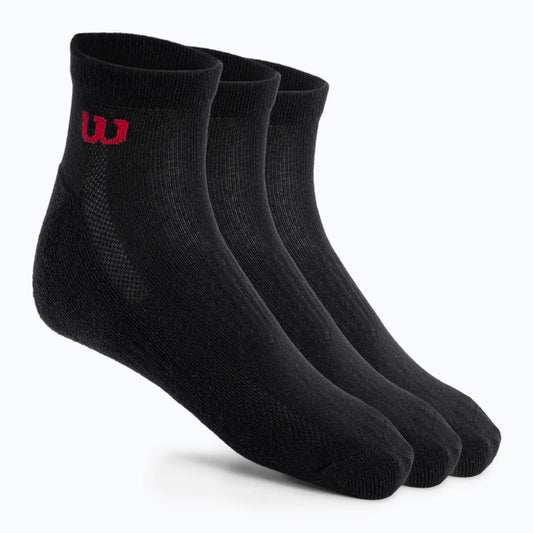 WILSON QUARTER 3 PAIRS SOCKS BK 39/46