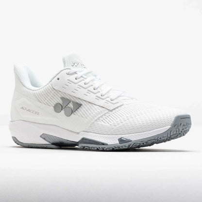 Yonex Power Cushion AD Accel ladies tennis shoe showing breathable mesh upper and durable rubber outsole.