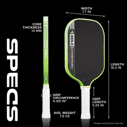 JOOLA Kosmos Pro V Frederico Staksrud Surge Green 16mm Pickleball Paddle JOOLA