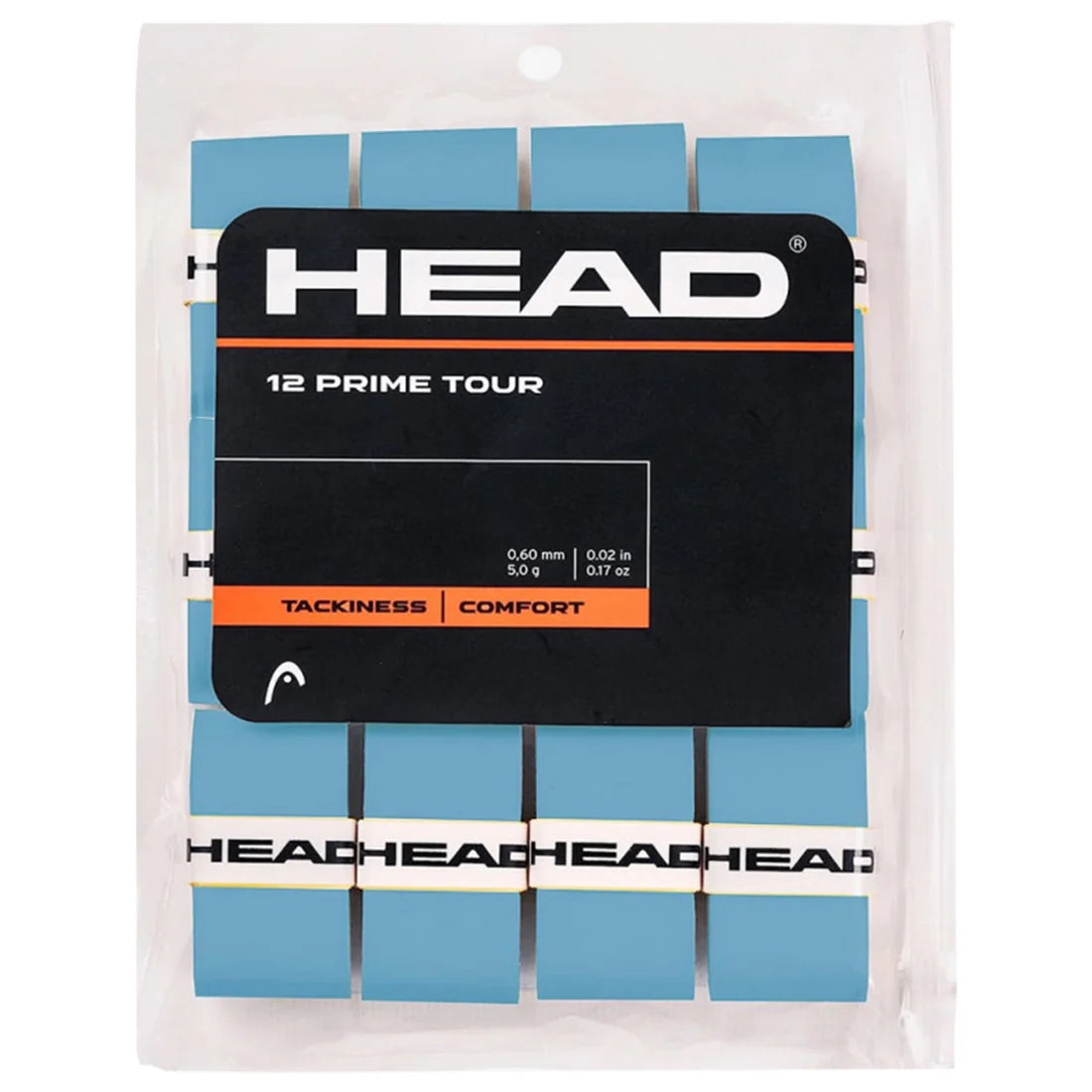 Prime Tour 12pcs Clear polybag OverGrip Blue Head
