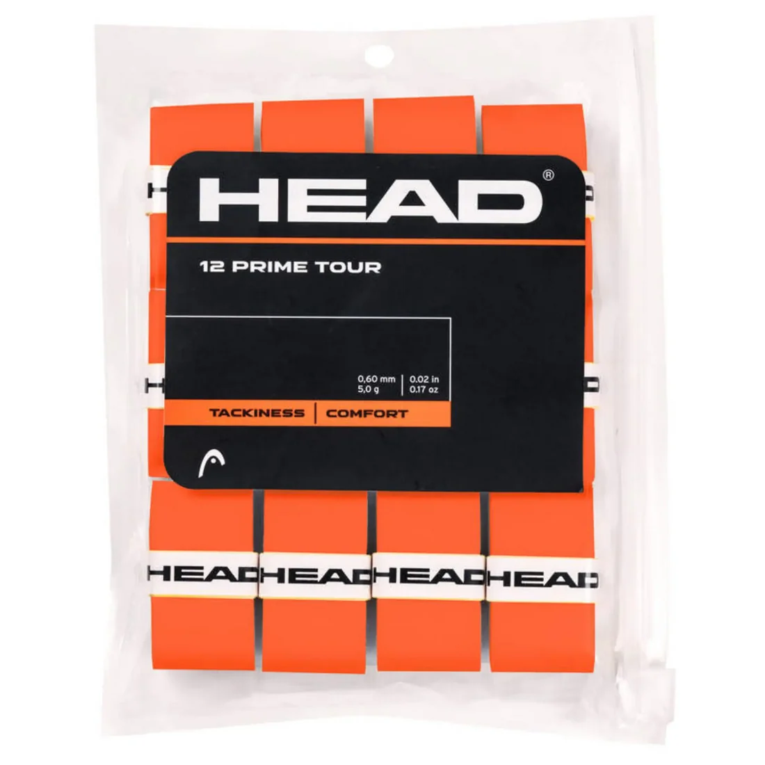 Prime Tour 12pcs Clear polybag OverGrip Orange Head