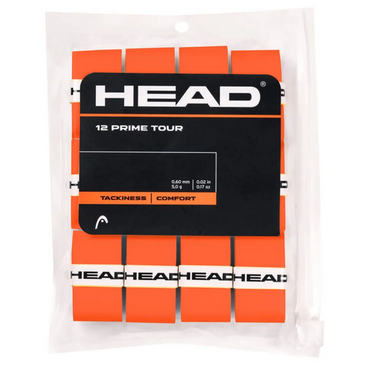 Prime Tour 12pcs Clear polybag OverGrip Orange Head