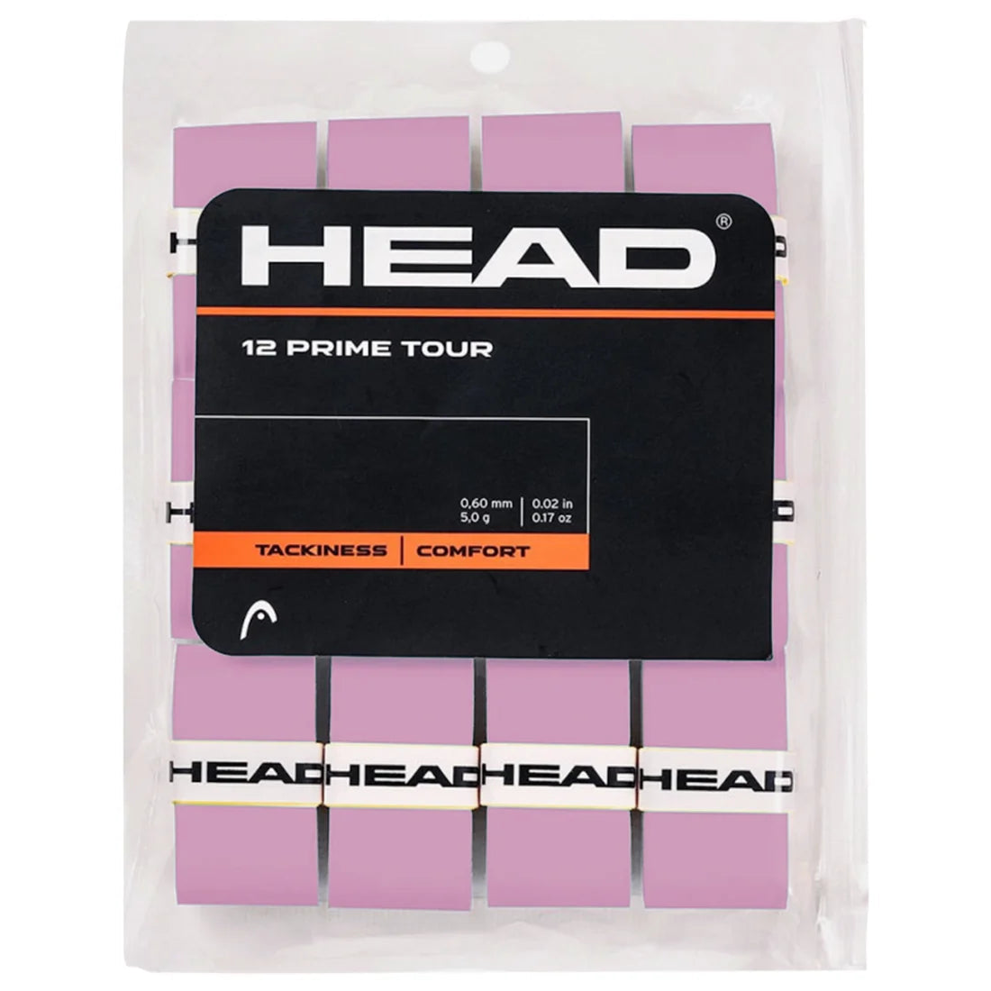 Prime Tour 12pcs Clear polybag OverGrip Pink Head