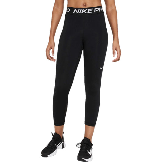 Nike Pro Women's Mid-Rise Crop Mesh Panel Leggings