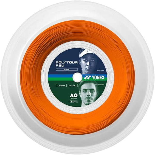 YONEX Tennis String POLYTOUR REV 125mm 200M Reel - Bright Orange Yonex