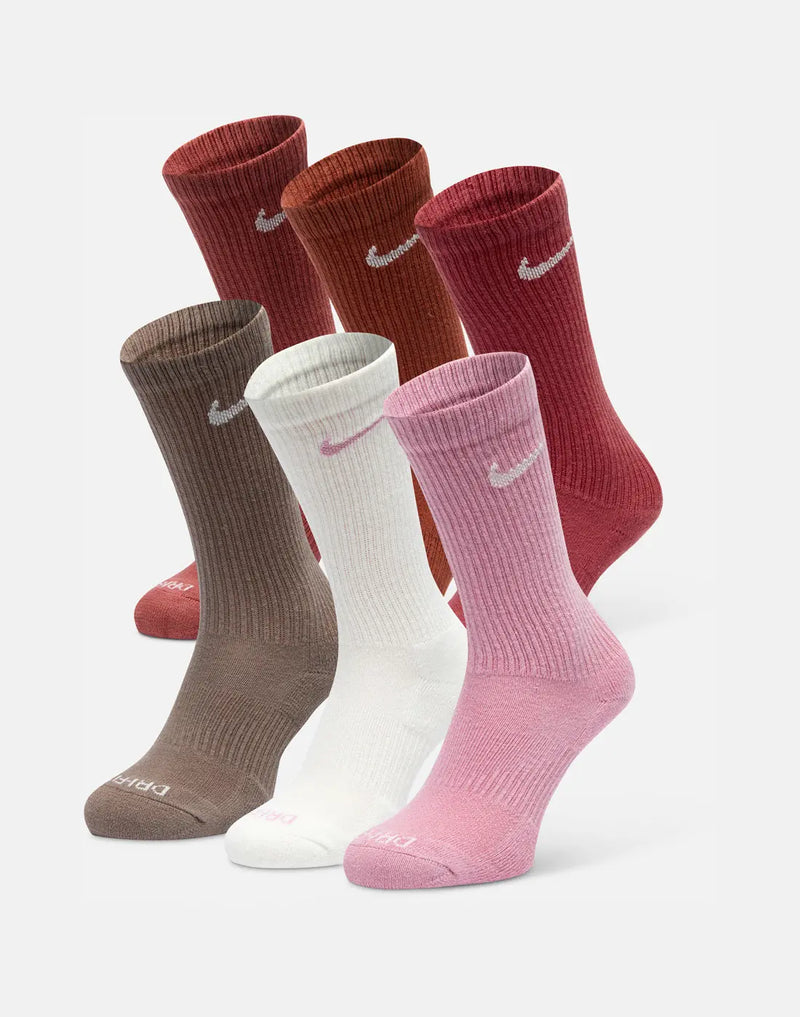 Nike Every Day Plus Cushioned Training Crew Socks (6 Pairs) Multi-Color: (936) Nike
