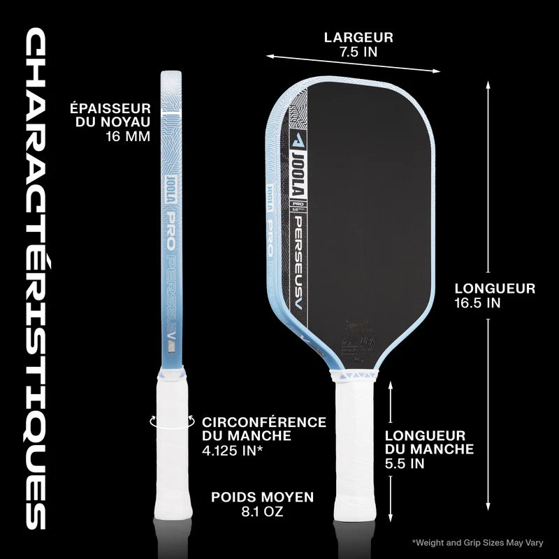 JOOLA Perseus Pro V Simone Jardim Breeze Blue 16mm Pickleball Paddle JOOLA