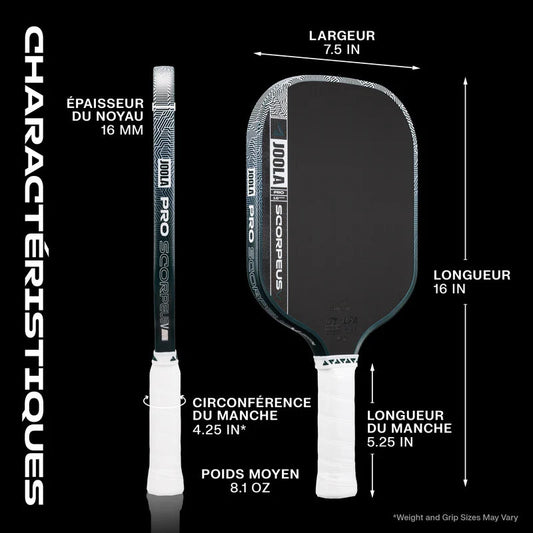 JOOLA Scorpeus Pro V Collin Johns Club Green 16mm Pickleball Paddle JOOLA