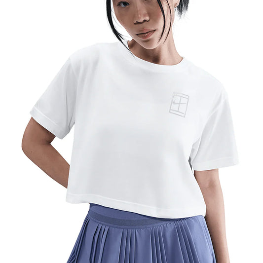 Women`s Court Dri-FIT Slam Short Sleeve Cropped Tennis Tee