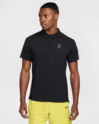 Polo de tennis NikeCourt Advantage Dri-FIT pour homme, noir/blanc