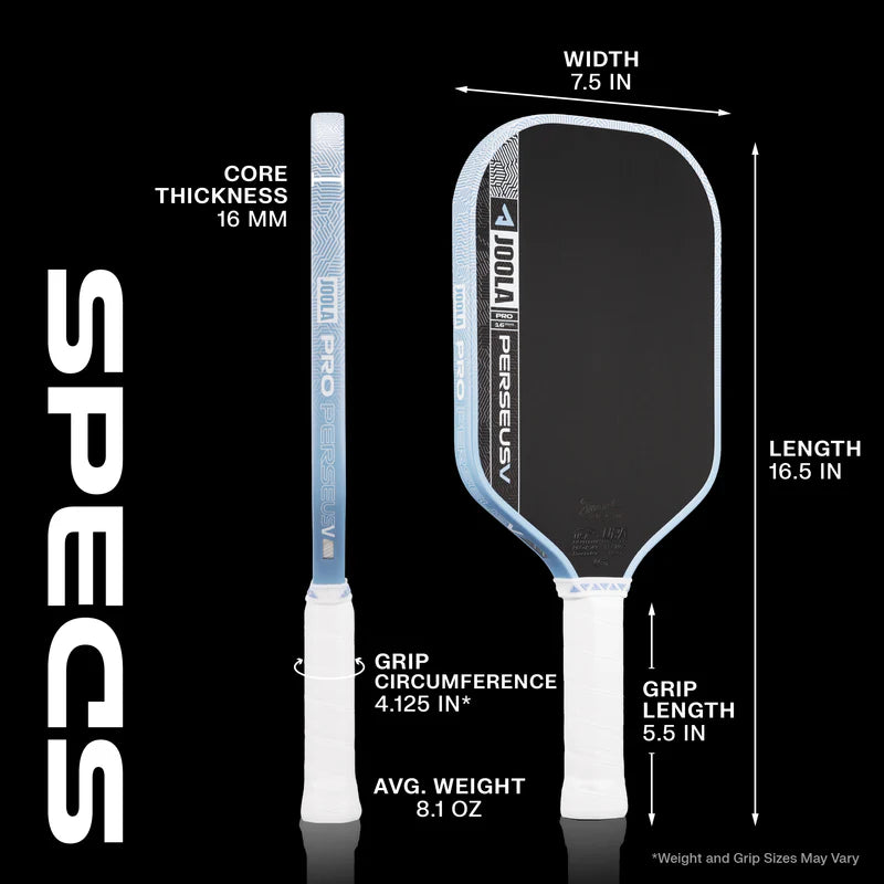 JOOLA Perseus Pro V Simone Jardim Breeze Blue 16mm Pickleball Paddle JOOLA