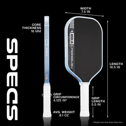 JOOLA Perseus Pro V Simone Jardim Breeze Blue 16mm Pickleball Paddle JOOLA