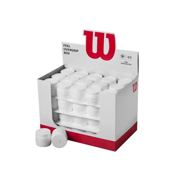 Wilson Pro Overgrip Perforated 60 Box - White-individual Wilson