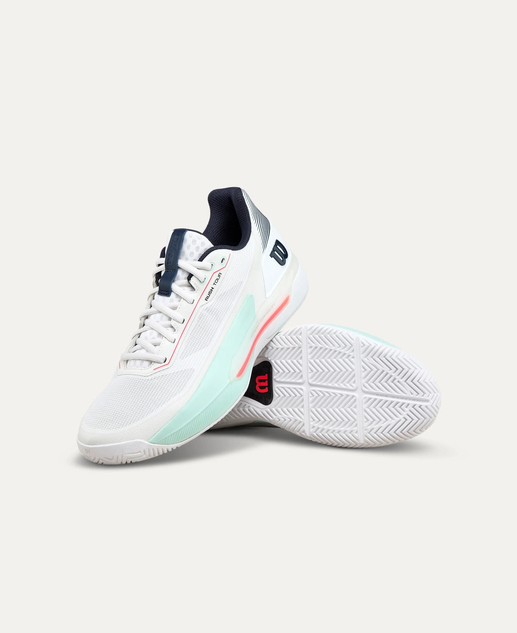 Wilson Rush Tour 5 Men's Tennis Shoe White/Bay/Fiery Wilson