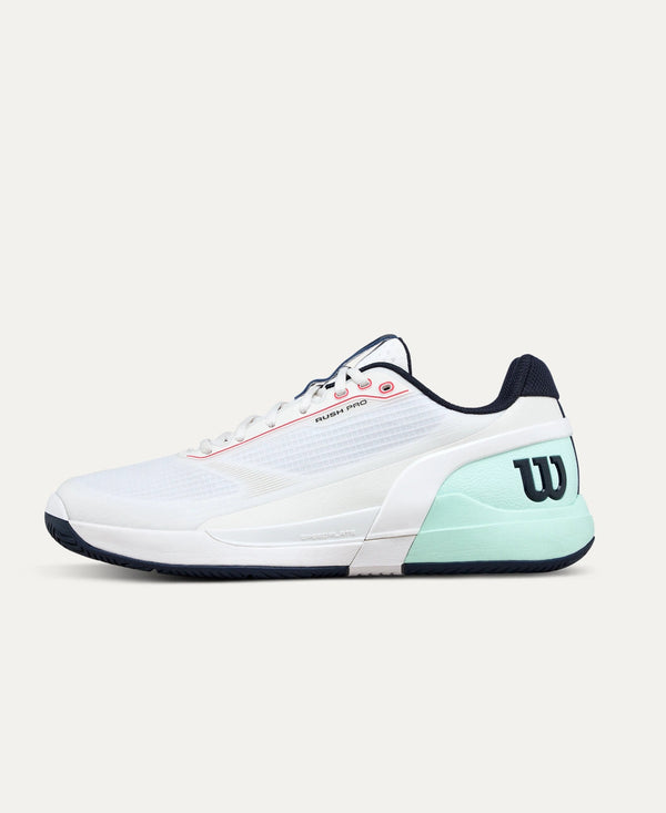 Wilson RUSH PRO 5 Men's Tennis Shoe WH/Bay/Fiery Wilson