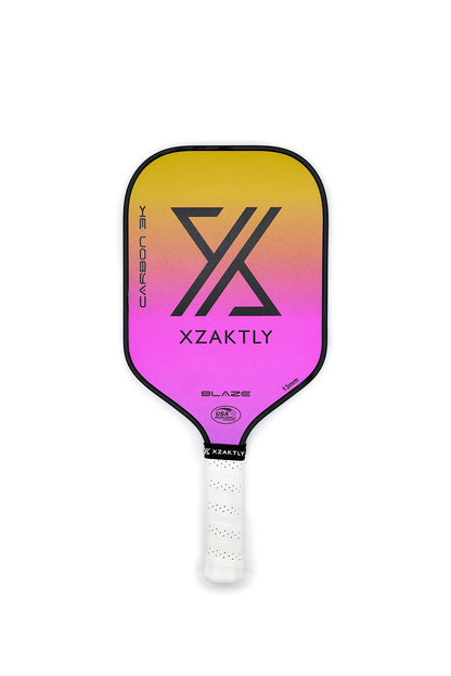 Pickleball 3K Raw Carbon Fiber Paddle - XZAKTLY - BLAZE (13mm)