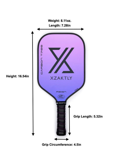 Pickleball T700 Raw Carbon Fiber Paddle - XZAKTLY - REIGN (13mm)