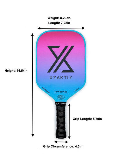 Pickleball Paddle Fiberglass Paddle - XZAKTLY - XTEND (16mm)