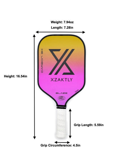 Pickleball 3K Raw Carbon Fiber Paddle - XZAKTLY - BLAZE (13mm)
