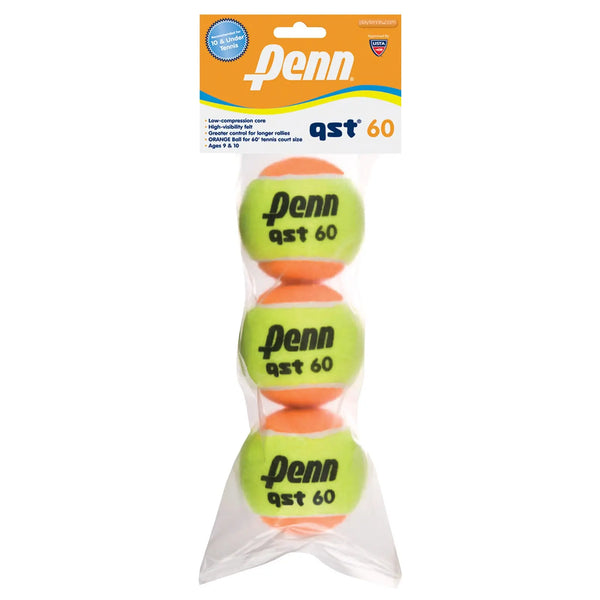 Penn QST 60 (3-Pack) Junior Tennis Balls Head