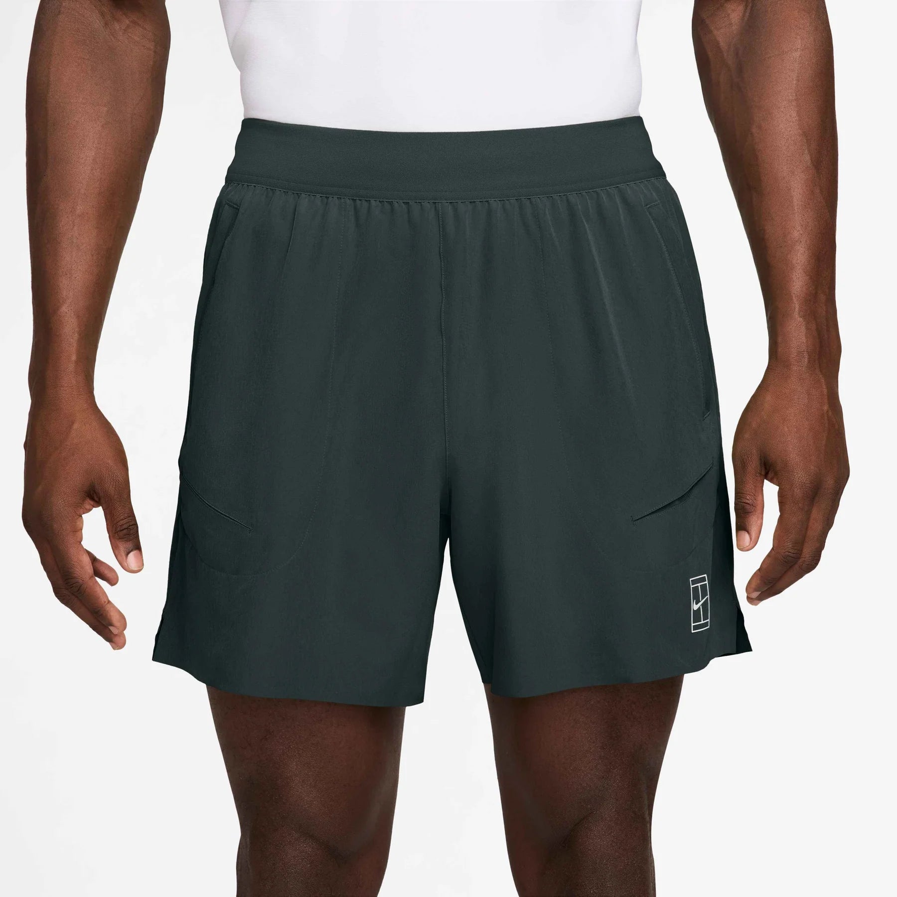 Nike NikeCourt Advantage Men's Dri-FIT 6" Tennis Shorts (Black Spruce/White) Nike
